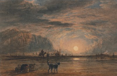 Escena de playa - Amanecer de David Cox