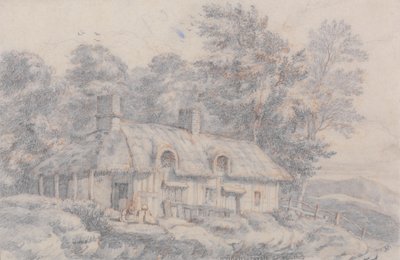 Cabaña en Herefordshire, c.1820 de David Cox