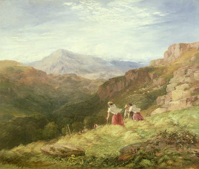 Haciendo heno, Snowdon, 1847 de David Cox