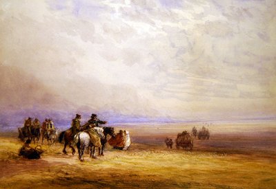 Preparándose para cruzar las arenas de Lancaster de David Cox