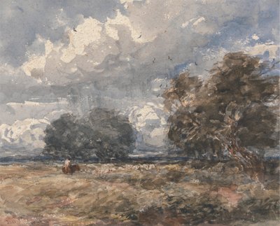 Pastorear el rebaño, día de viento de David Cox