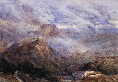 Boceto galés - Quemando helechos de David Cox