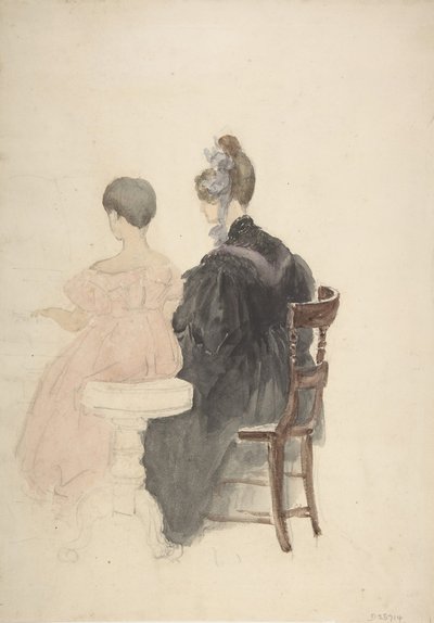 Lección de piano, 1800-1859 de David Cox the elder