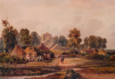 Una granja en Worcestershire, c. 1848 de David Cox the elder