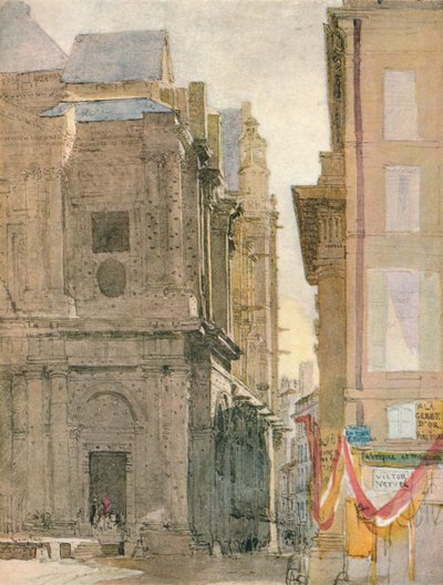 Iglesia de San Eustaquio, París, c1829 de David Cox the elder