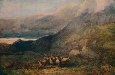 Camino de montaña con sueño, c. 1838 de David Cox the elder