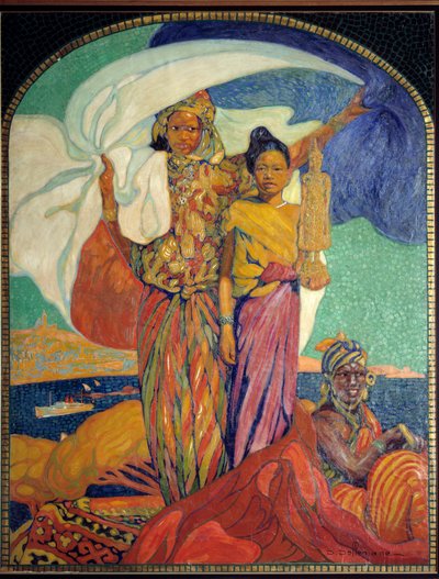 Colonialismo: cartel para la exposición nacional colonial en Marsella. 1922 Marsella, Museo de la Marina de David Dellepiane