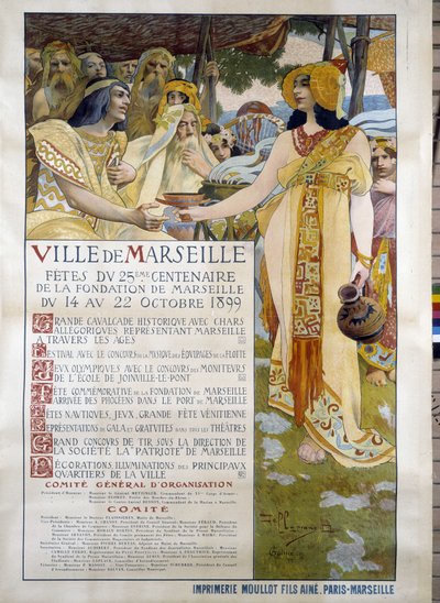 Póster para las celebraciones del 25º centenario de la fundación de la ciudad de Marsella del 14 al 22/10/1899 por David Dellepiane (1866-1932). Museo de Historia, Marsella. de David Dellepiane
