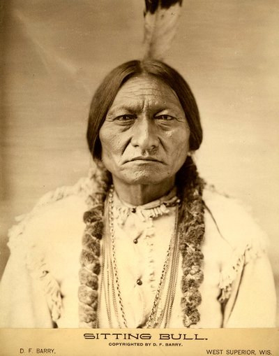 Toro Sentado (1834-1890) Jefe indio Dakota Sioux estadounidense (nombre indio Tatanka Iyotake) fotografía de David F. Barry. de David Frances Barry