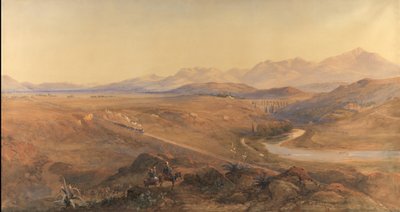 Un Tren de Vapor en el Ferrocarril Otomano, 1859 de David Hall McKewan