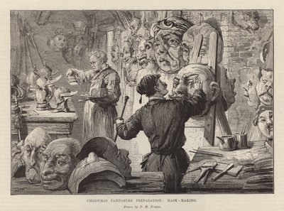 Haciendo máscaras para una pantomima de Navidad de David Henry Friston