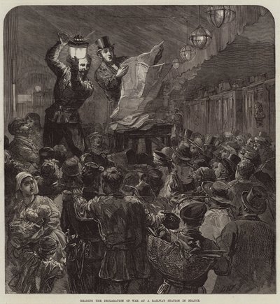 Leyendo la declaración de guerra en una estación de tren en Francia de David Henry Friston