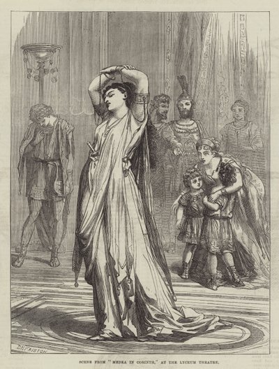 Escena de Medea en Corinto, en el Teatro Lyceum de David Henry Friston