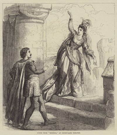 Escena de Rebecca, en el Teatro Drury-Lane de David Henry Friston