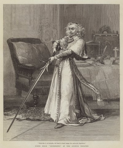 Escena de Richelieu, en el Teatro Lyceum de David Henry Friston