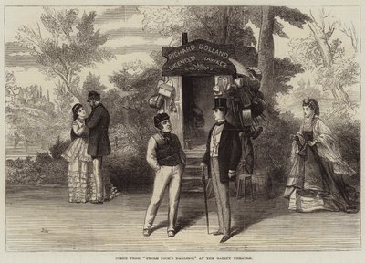 Escena de El querido tío Dick, en el Teatro Gaiety de David Henry Friston