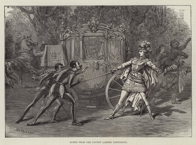 Escena de la pantomima de Covent Garden de David Henry Friston