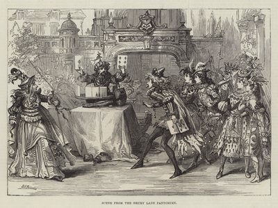 Escena del Pantomima de Drury Lane de David Henry Friston