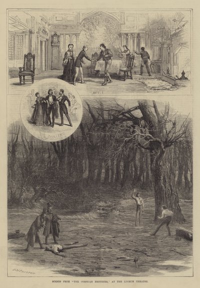Escenas de Los hermanos corsos, en el Teatro Lyceum de David Henry Friston