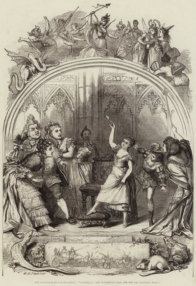 La pantomima en Covent-Garden, Cenicienta, el Baile de la Mariposa y la Fiesta del Saltamontes de David Henry Friston