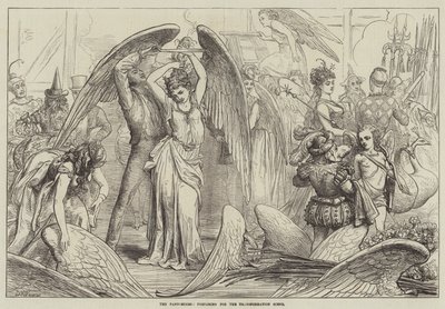Los Pantomimas, preparándose para la Escena de Transformación de David Henry Friston