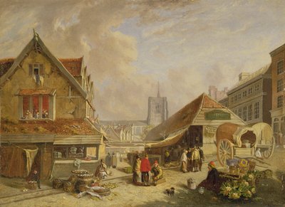 El viejo mercado de pescado, Norwich, 1825 de David Hodgson