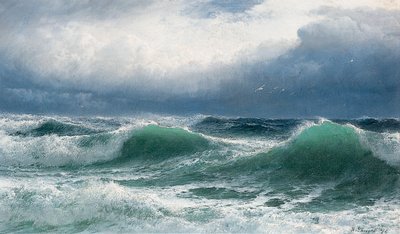 Mar tormentoso con rompientes translúcidos, 1894 de David James