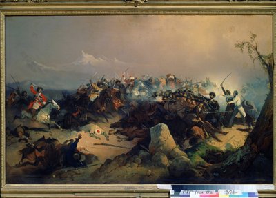 Attaque par les Tcherkesses de la cavalerie russe le 24 Mai 1846 (Ataque de los Cherkesses a la caballería rusa el 24 de mayo de David Johann Friedrch Koenig