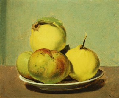 Plato de manzanas y membrillos de David Johnson