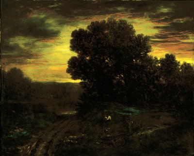 Paisaje Fluvial al Atardecer, ca. 1890 de David Johnson