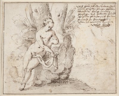 Mujer bañándose en un río de David Kindt