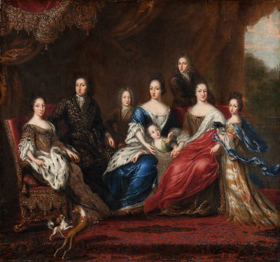 La familia de Carlos XI con parientes del ducado de Holstein-Gottorp de David Klöcker Ehrenstrahl