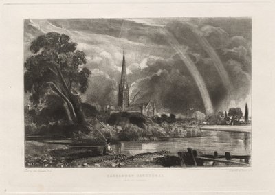 Catedral de Salisbury desde Meadows (plato pequeño) de David Lucas