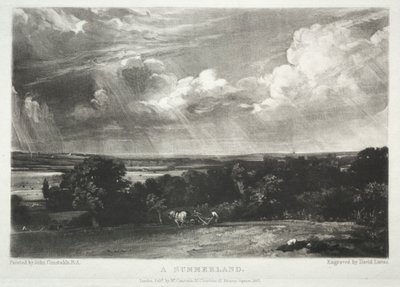 Varios temas de paisaje, característicos del paisaje inglés...Un verano, 1831 de David Lucas