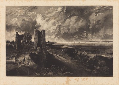 Castillo de Hadleigh (Placa Pequeña) de David Lucas after John Constable