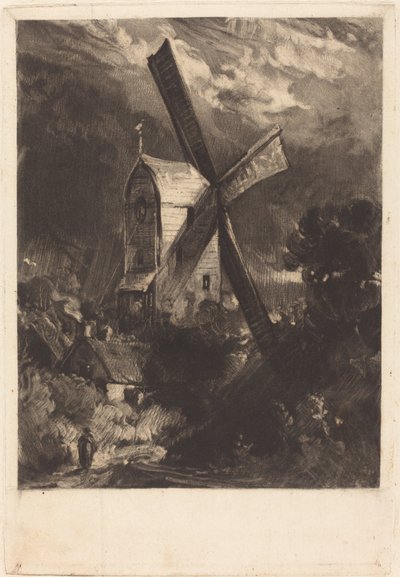 Molino cerca de Brighton de David Lucas after John Constable