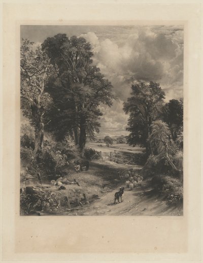 El campo de maíz de David Lucas after John Constable