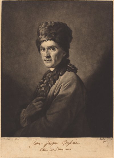 Jean Jacques Rousseau de David Martin after Allan Ramsay