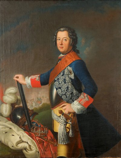 Retrato de FREDERICO II (1712-1786) Conocido como Federico el Grande Rey de Prusia de David Matthieu