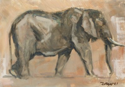 Toro elefante, 2019 (óleo sobre panel) de David Mayer