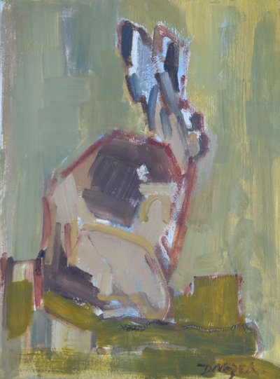 Liebre, 2022 (óleo sobre panel) de David Mayer