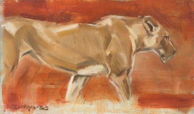 Leona, 2019 (óleo sobre lienzo) de David Mayer