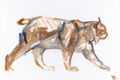 Lynx, 2022 (óleo sobre lienzo colocado) de David Mayer