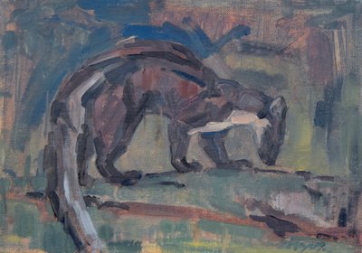 Pine Marten, 2023 (óleo sobre lienzo) de David Mayer