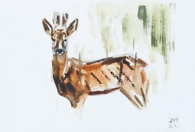 Corzo (Buck), 2022 (óleo sobre lienzo) de David Mayer