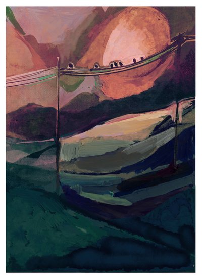 Vista desde un tren, 2023 (técnica mixta) de David McConochie