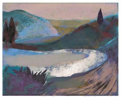 Winding Hillside Road, 2023 (técnica mixta) de David McConochie