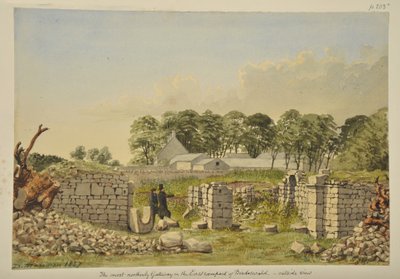 La puerta este en el Fuerte Romano de Birdoswald, 1857 de David Mossman