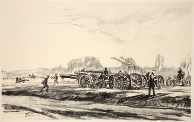 A Gun Hospital, ilustración de "The Western Front", pub. by Country Life Ltd de David Muirhead Bone