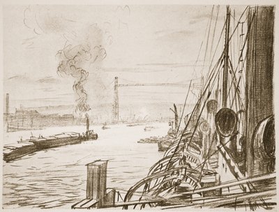 Un barco hospital en una base, ilustración de 